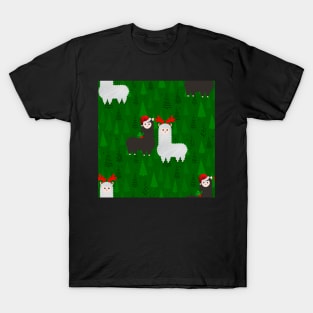 christmas reindeer alpacas T-Shirt